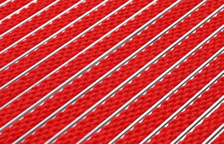 Eingangsmatte auf Aluminiumträgerprofil 17R Premium - Rot einfarbig
